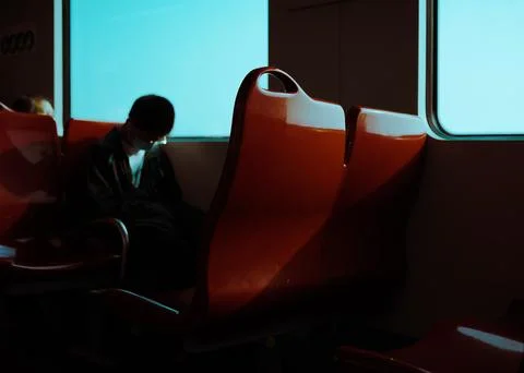 A man on the train Stock Photos