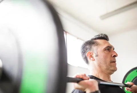 Man training on artificial grass Stock Photos