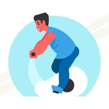 Man-training-on-a-bike-trainer Stock Illustration