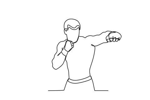 A man training in boxing Stock Illustration