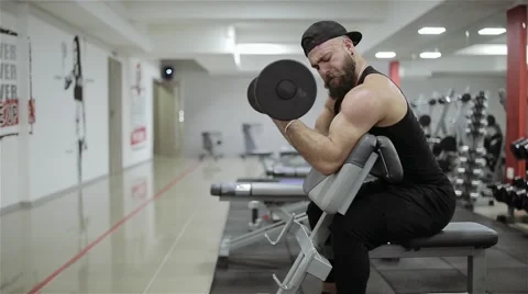 Man training in the gym Stock Footage 56621035