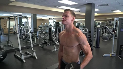 Man training in the gym Stock Footage 66436062