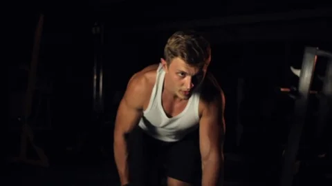 Man training muscles of back 스톡 동영상 77878038