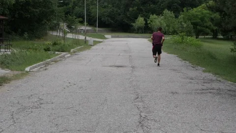 Man Training in the Park Slow Motion Video stock 113340855