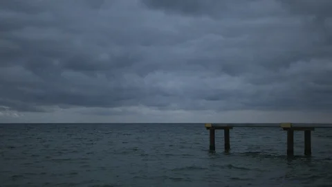 Man training on pier Video stock 86564301