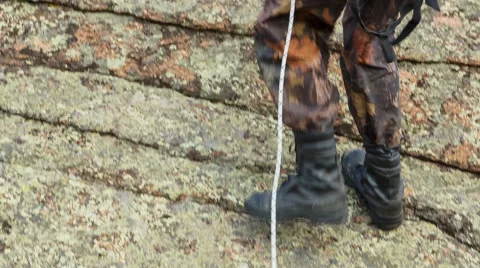 Man trains to conquer the rock Video stock 43203191