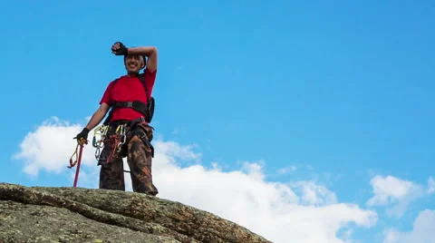 Man trains to conquer the rock Video stock 43203770