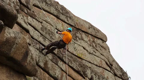Man trains to conquer the rock Video stock 43738448