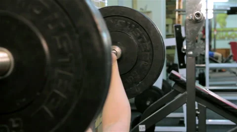 A man trains in a gym Stock Footage 47244730