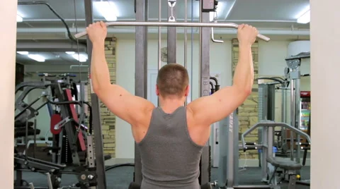 A man trains in a gym Stock Footage 47260270