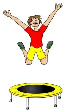 Man on a trampoline Stock Illustration