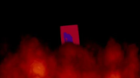 A man trapped in a box burning in hell Stock Footage 168279023