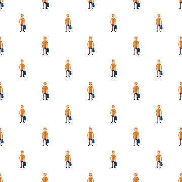 Man traveler repeating pattern with blue backpack Illustrazione stock