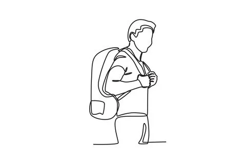 A man traveling with a backpack Illustrazione stock