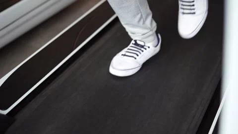 A man on a treadmill doing Stock Footage 287006241