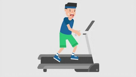 Man on a Treadmill Video stock 205063082