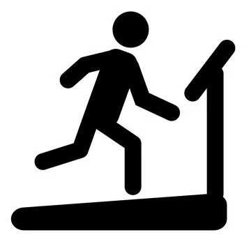 Man on treadmill icon on white background. treadmill symbol. flat style. Stock Illustration
