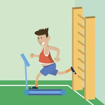 A man on a treadmill Stock Illustration