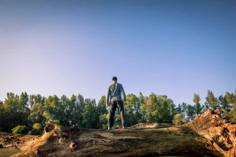 A man on a tree trunk Photos