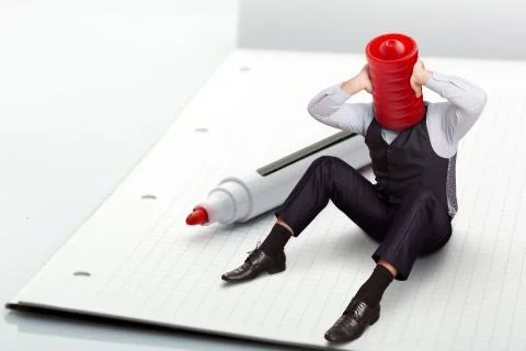 Man tries to solve a problem Foto stock