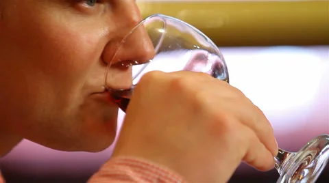 Man tries to wine. Stock Footage 28782115