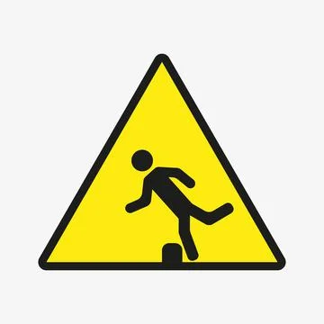 Man tripping over vector icon. Person injury sign Stock Illustration