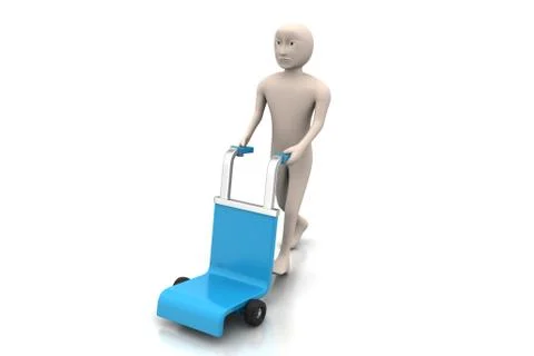 Man with trolley for delivery Free Stock Illustration