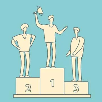 Man with trophy cup Stock Illustration