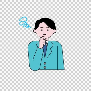 Man with a troubled face Stock Illustration