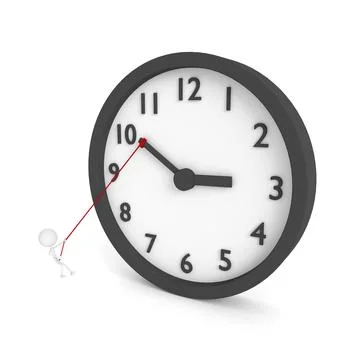 The man try to stop the time. 3D rendering. Stock Illustration