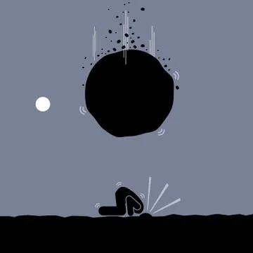 Man trying to avoid problem by being an ostrich.  Stock Illustration