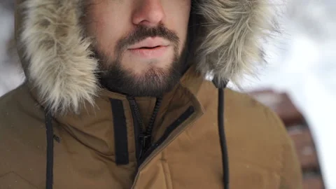 Man is trying to get warm Stock Footage 86364267