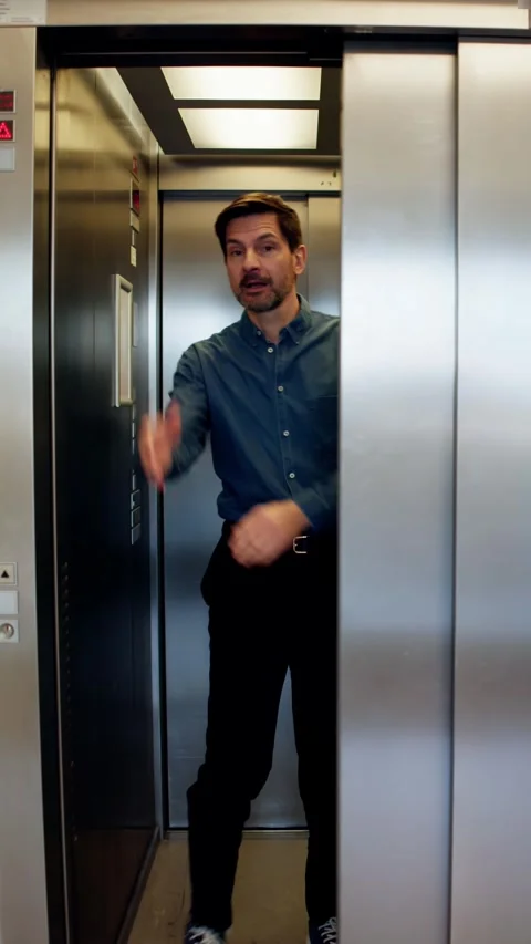 Man Trying To Stop Door Stock Footage 274373759