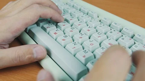 A man is tuping on the keyboard numbers Stock Footage 70169493