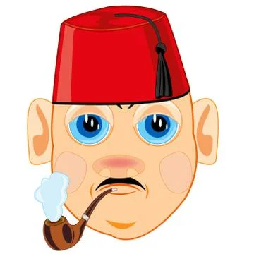 Man in turkish hat Stock Illustration