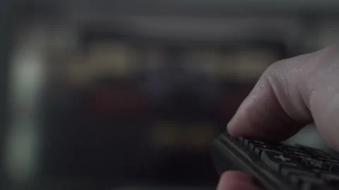 Man turning off the TV Stock Footage 155287642