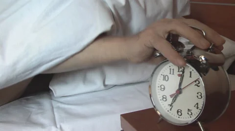 Man turns off the alarm Video stock 47174139