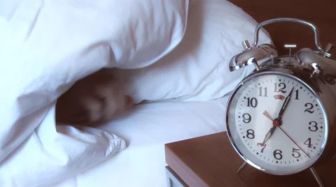 Man turns off the alarm Stock Footage 47174189