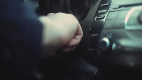 The man turns on the car key Stock Footage 170555188
