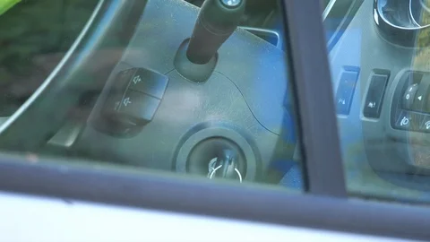 Man turns off engine and gets out of veicle Stock Footage 116115429