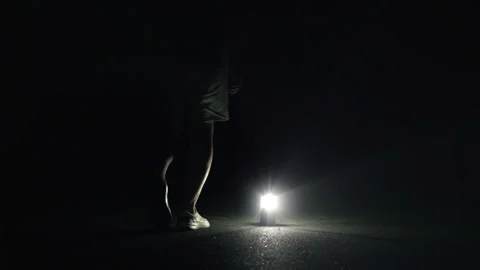 Man turns off the light on the road Stock Footage 155979277