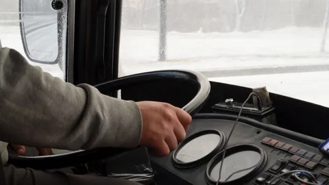 The man turns the old steering wheel taped Stock Footage 111499682