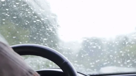 Man turns the steering wheel and rides Video stock 80146944
