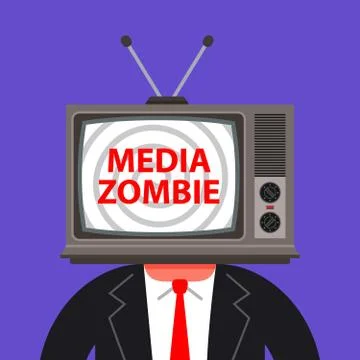 A man with a TV instead of a head. Stock Illustration