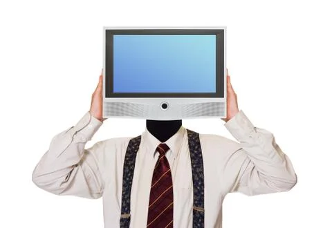 Man with tv screen for head Stock Illustration