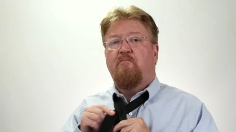 Man Tying Necktie Stock Footage 49786094