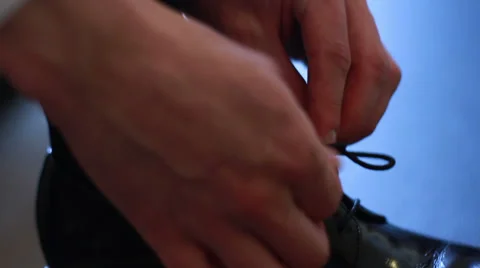Man tying shoelaces Stock Footage 36167581
