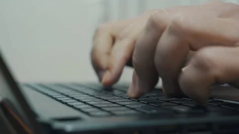 Man types on laptop close-up Stock Footage 79101648