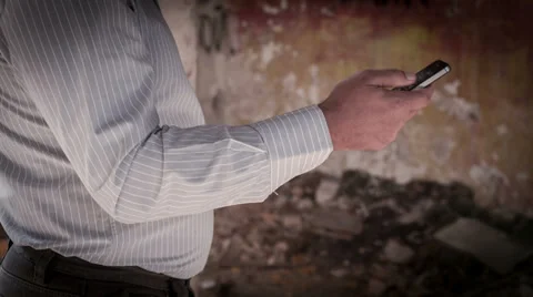 Man Types The Text On Mobile. RAW Video 動画素材 29788440