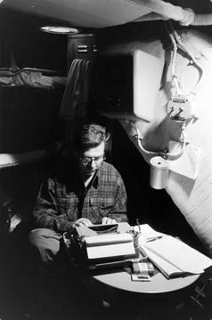 Man With Typewriter Foto stock